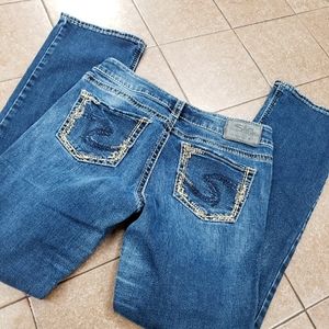 Bundle Silver Elyse Slim Boot Cut Jeans 28x33 Lot 3 Pairs